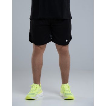 FLAME Fekete/Fekete Férfi 2in1 rövidnadrág