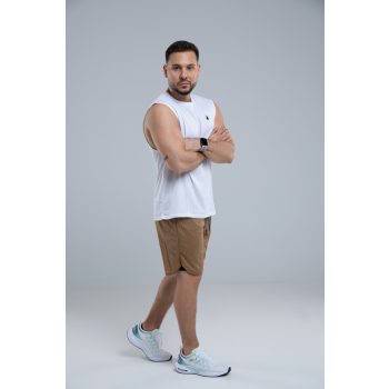 FLAME Barna/Fekete Férfi 2in1 rövidnadrág