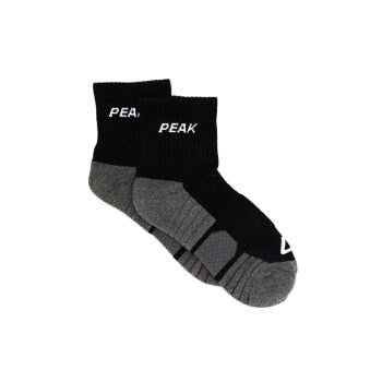 PEAK MEDIUM CUT TERRY SOCKS - BLACK