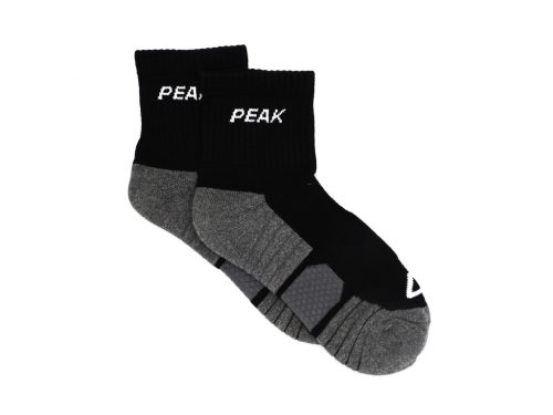 PEAK MEDIUM CUT TERRY SOCKS - BLACK